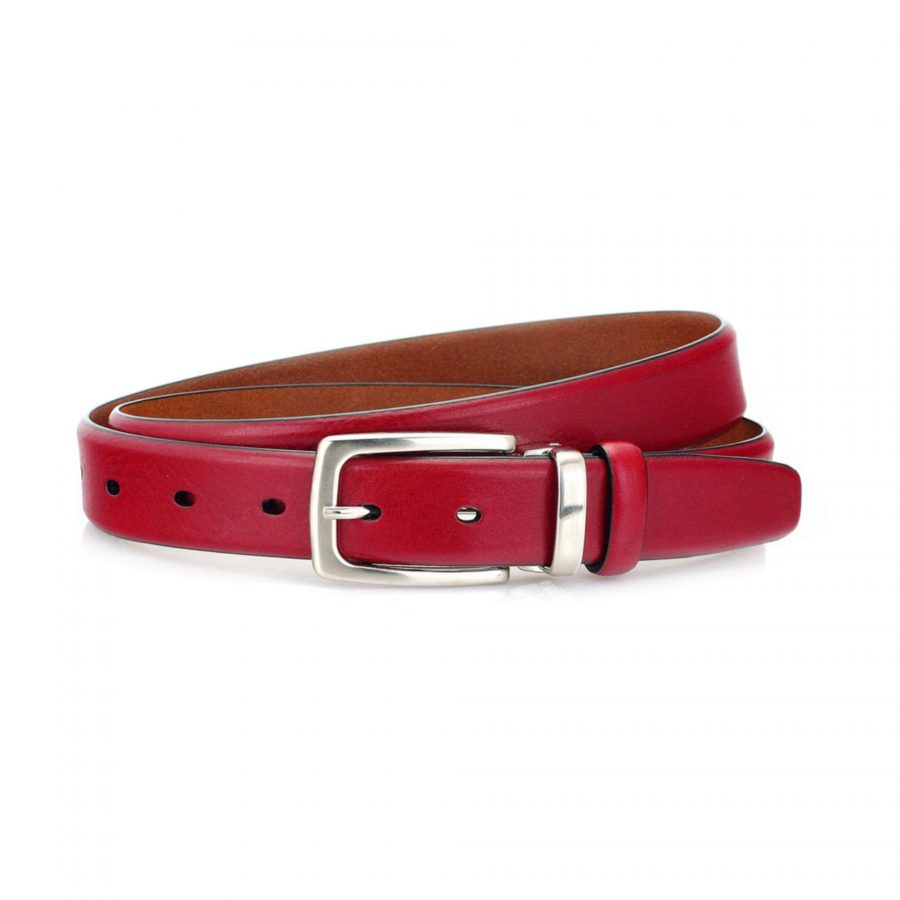men red leather belt for trousers real leather 3 0 cm 1