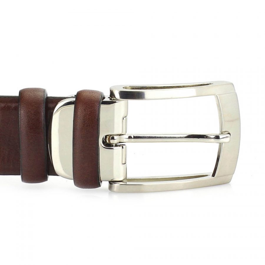 mens cognac belt for pants italian leather 3 5 cm 3