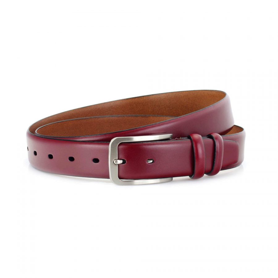 mens cordovan belt for suit real leather 1 3 8 inch 1