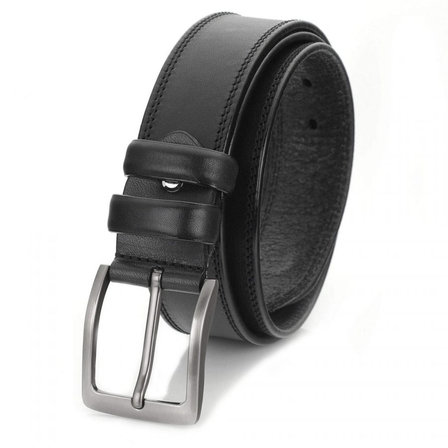 mens cowhide leather belt for black jeans thick wide 2