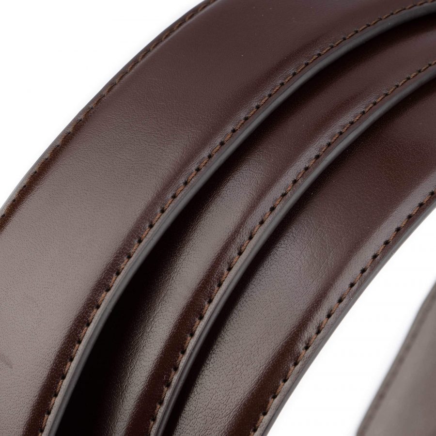 mens ratchet vegan leather belt dark brown 3 5 cm 6