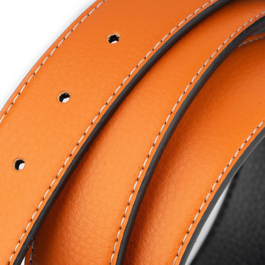 orange vegan belt strap for buckles reversible 35 mm 4