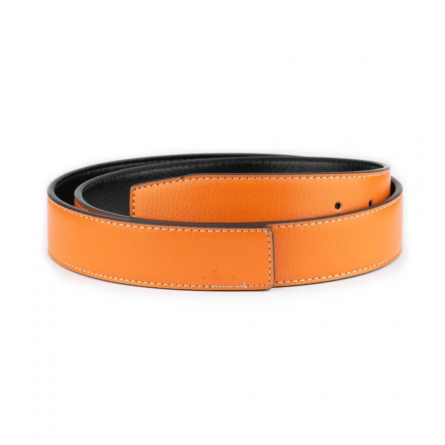 orange vegan belt strap for buckles reversible 38 mm 1