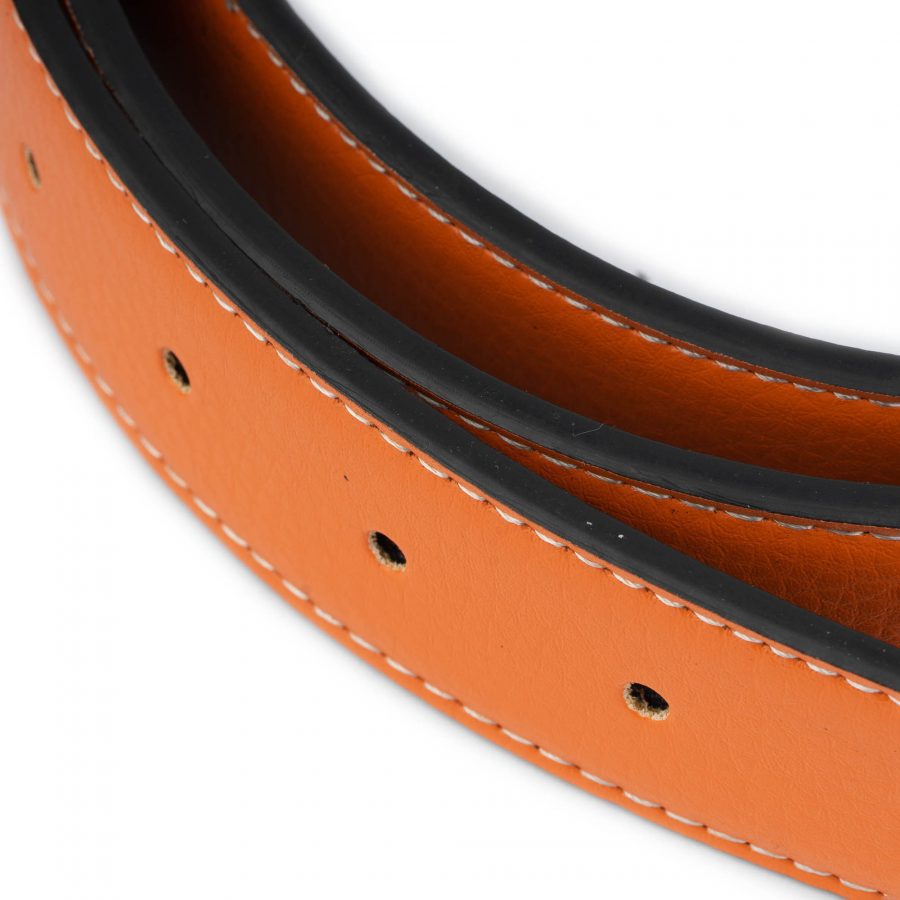 orange vegan belt strap for buckles reversible 38 mm 5
