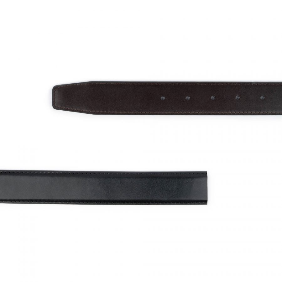 reversible vegan leather belt strap for buckles black brown 3