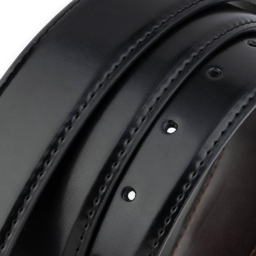 reversible vegan leather belt strap for buckles black brown 5