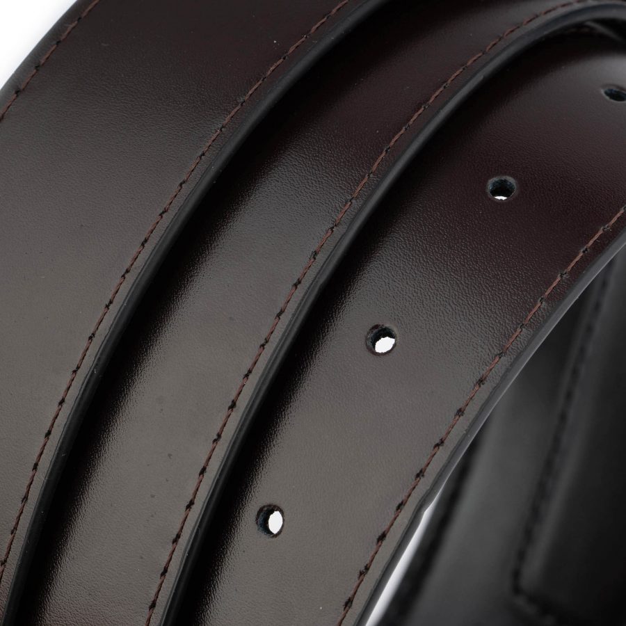 reversible vegan leather belt strap for buckles black brown 7