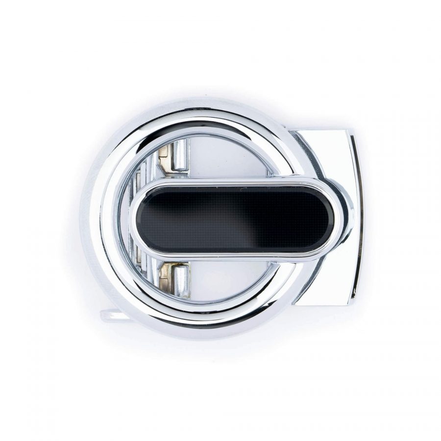 silver round ratchet buckle for womens belts 2