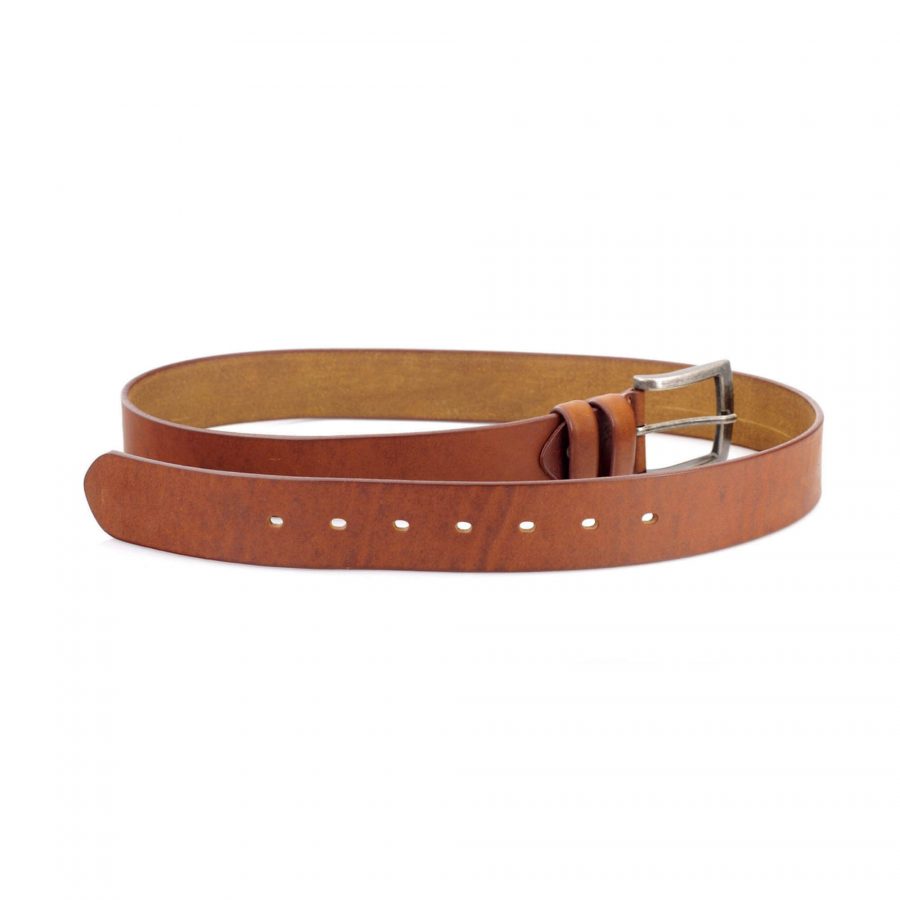 tan cowhide mens belt for jeans thick leather wide 5
