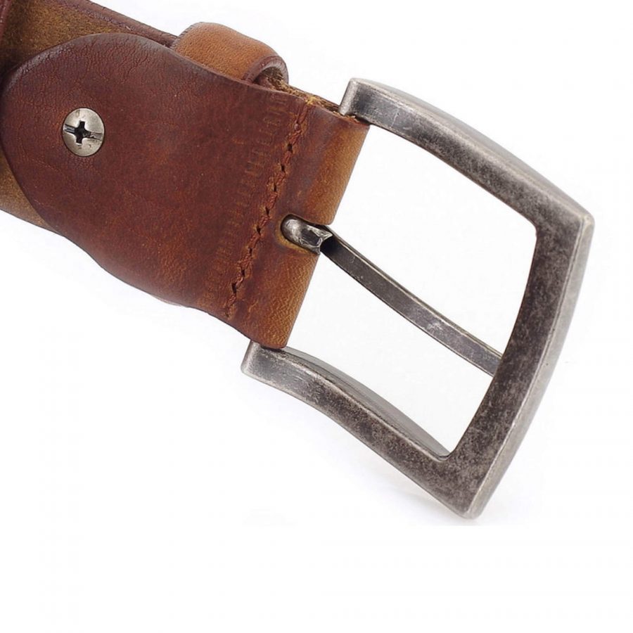 tan cowhide mens belt for jeans thick leather wide 6