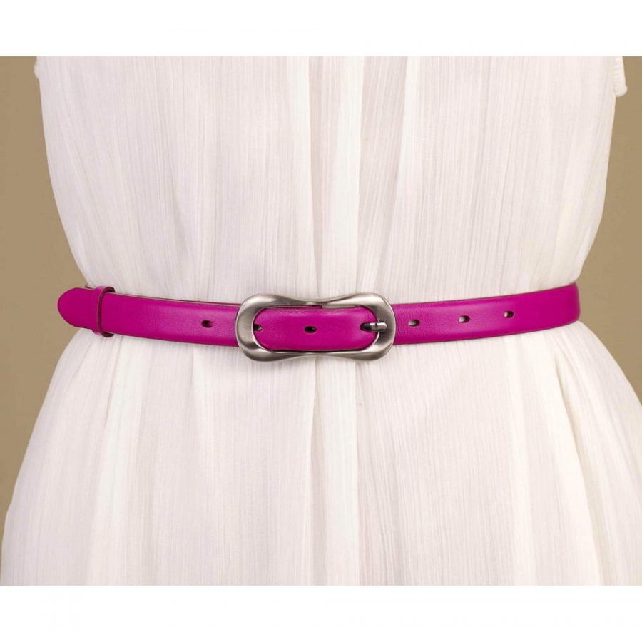 thin women pink belt for dress genuine leather 2