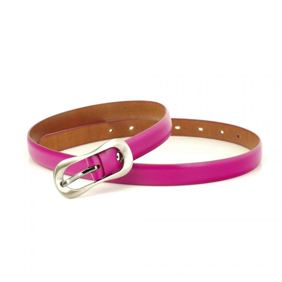 thin women pink belt for dress genuine leather 3