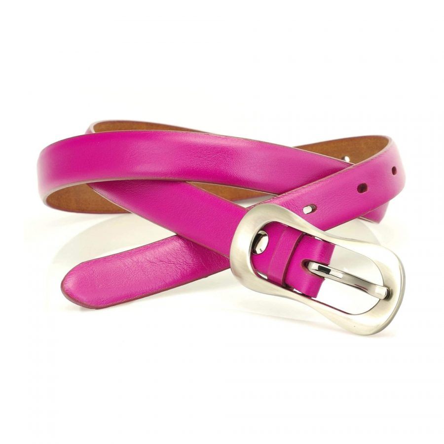 thin women pink belt for dress genuine leather 4