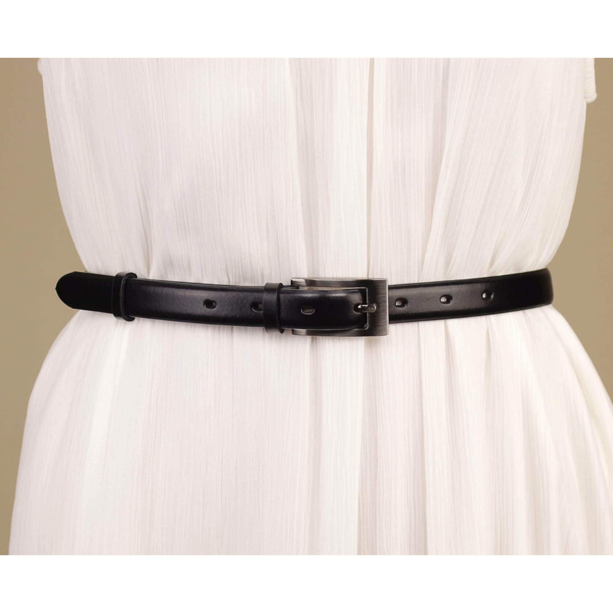 thin black belt for dress