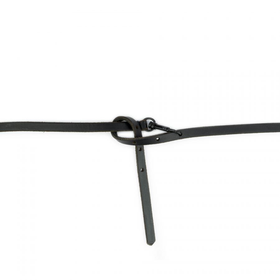 womens black thin tie belt for dress 1 0 cm 6