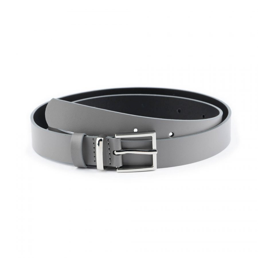 womens gray belt 1 inch genuine leather 1