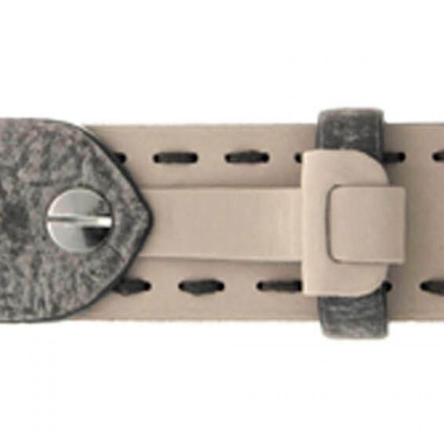 anchor buckle leather belt for men gray 3 5 cm 351147 4