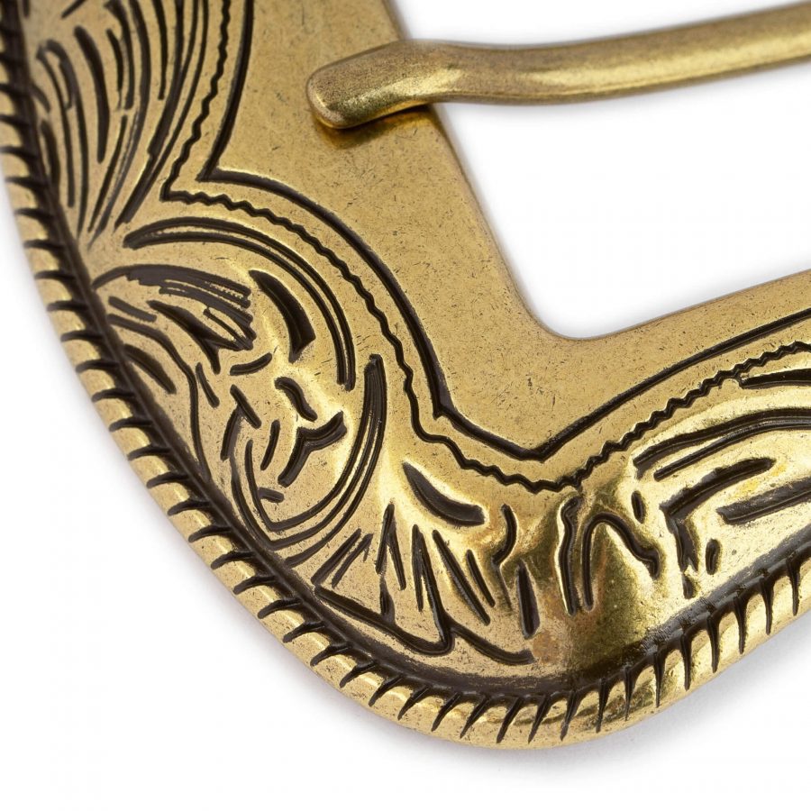 antique gold western belt buckle replacement 3 piece set 35 mm 5