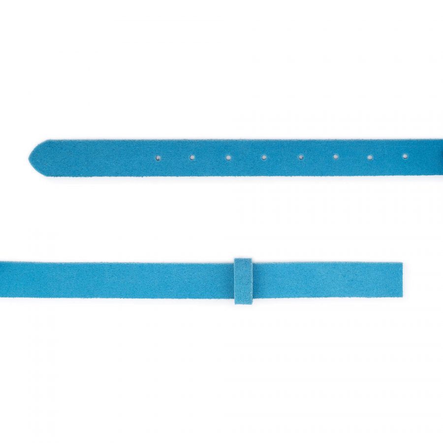 azure blue suede belt strap for buckles replacement 1 inch 2