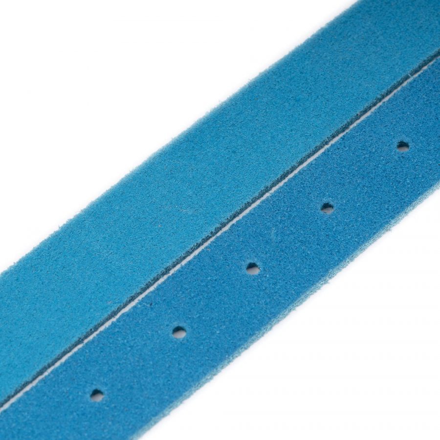 azure blue suede belt strap for buckles replacement 1 inch 3