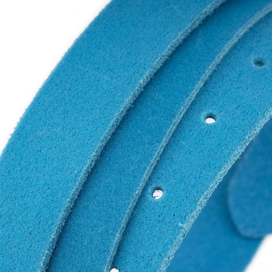 azure blue suede belt strap for buckles replacement 1 inch 4