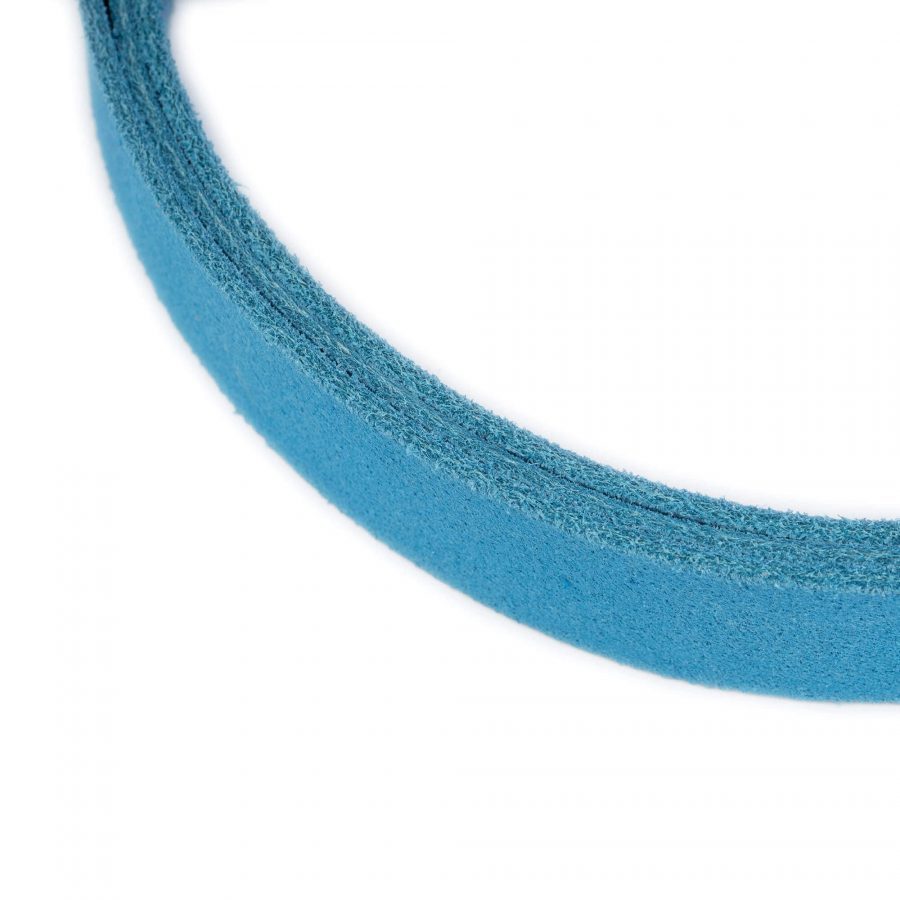 azure blue suede belt strap for buckles replacement 1 inch 5