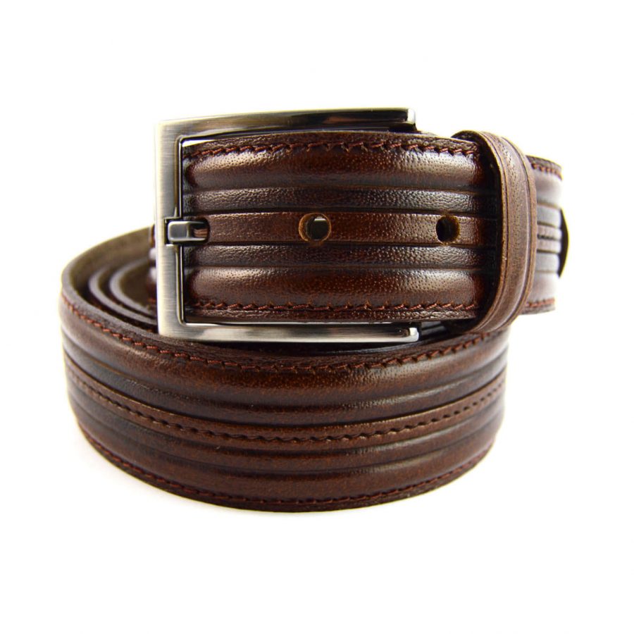 brown good quality belt for jeans real leather 351071 1