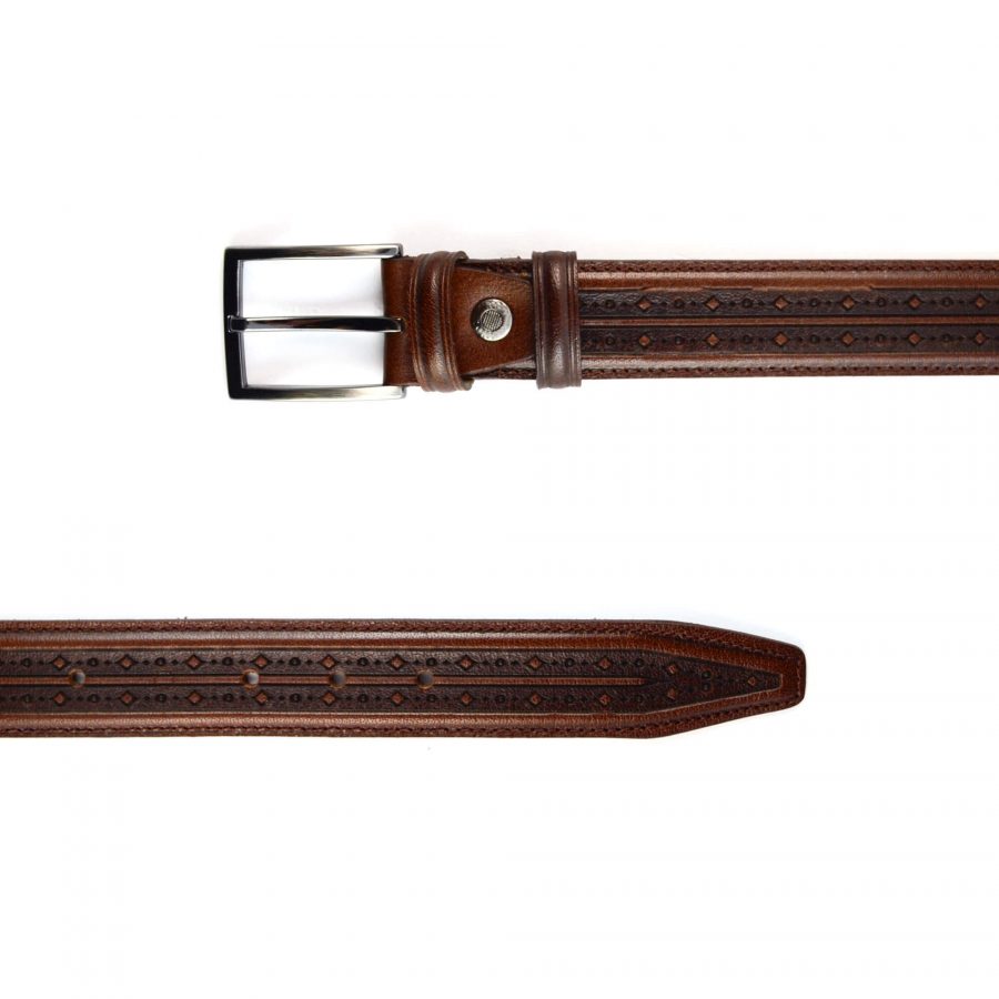 brown leather fancy mens belts for jeans 351064 2