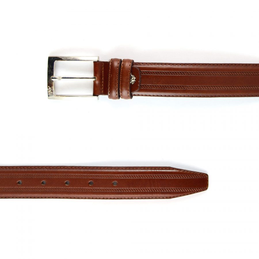 brown mens belt cognac genuine leather 351076 3