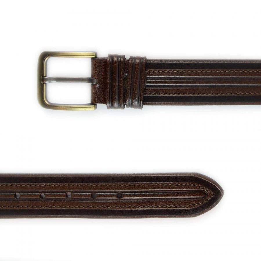 cognac leather belt mens for jeans 351087 3