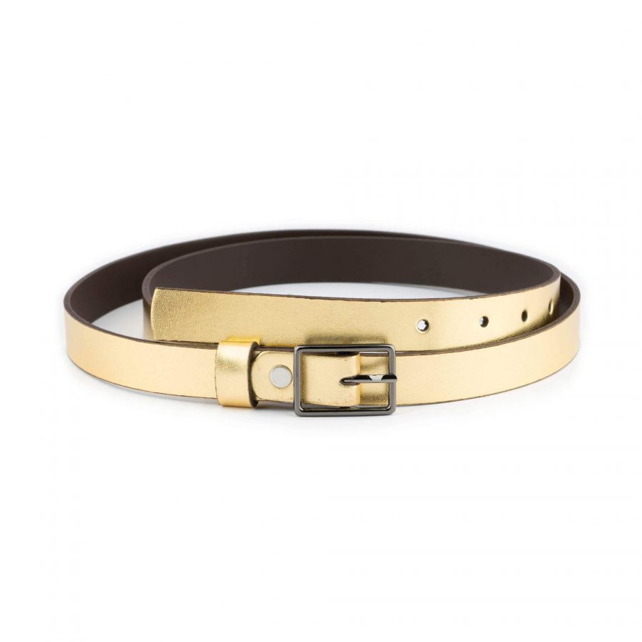 golden belt for dress genuine leather 2 0 cm 1