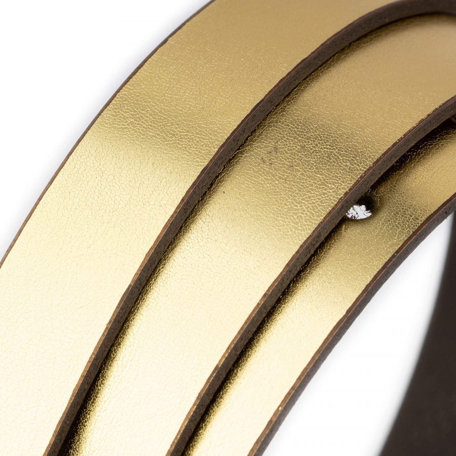 golden belt for dress genuine leather 2 0 cm 5