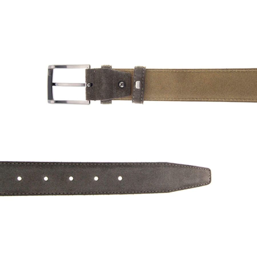 Mens Grey Suede Belt