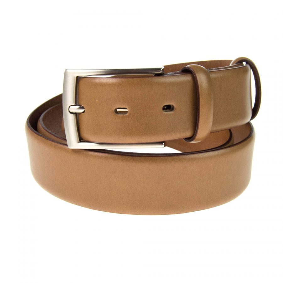 light tan belt for suit mens genuine leather 351154 1