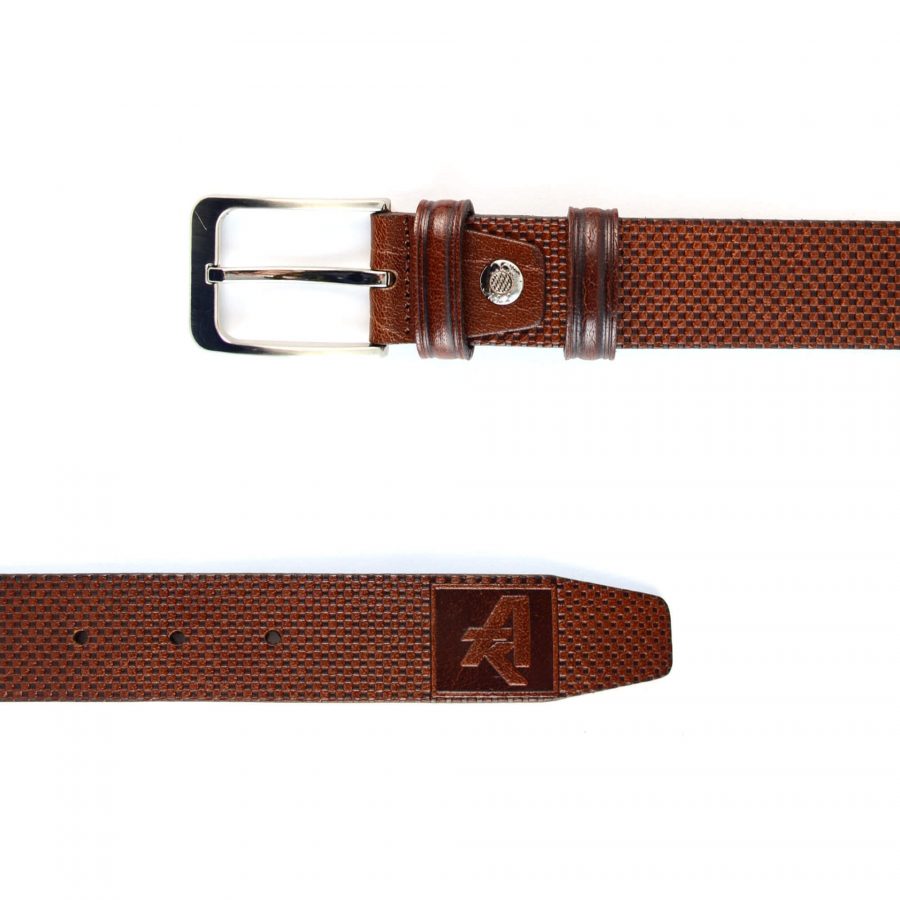 mens leather belt for sale cognac brown 351121 2