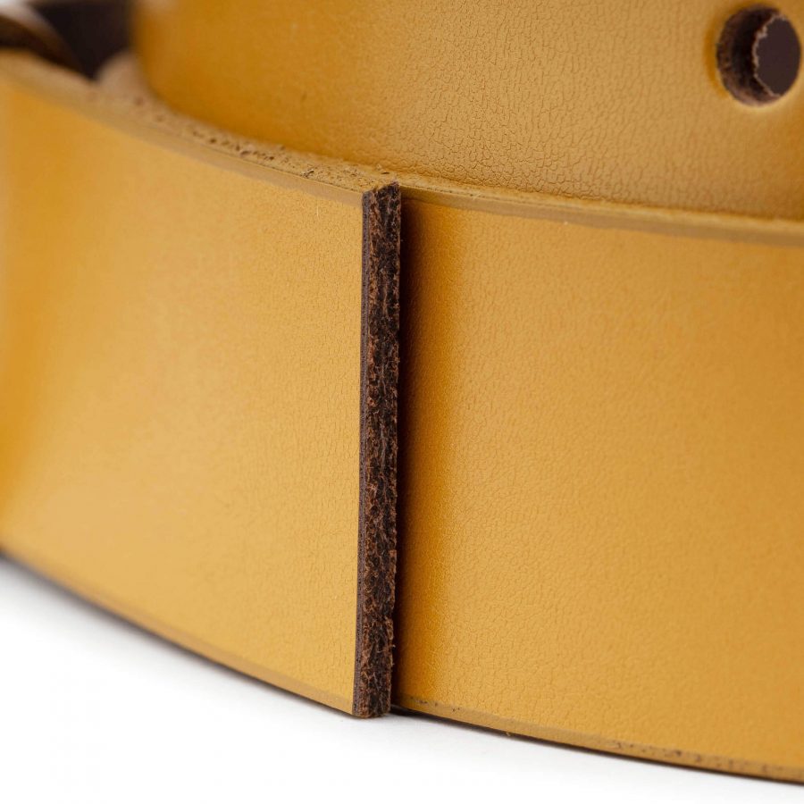 mustard belt strap replacement genuine leather 30 mm 2
