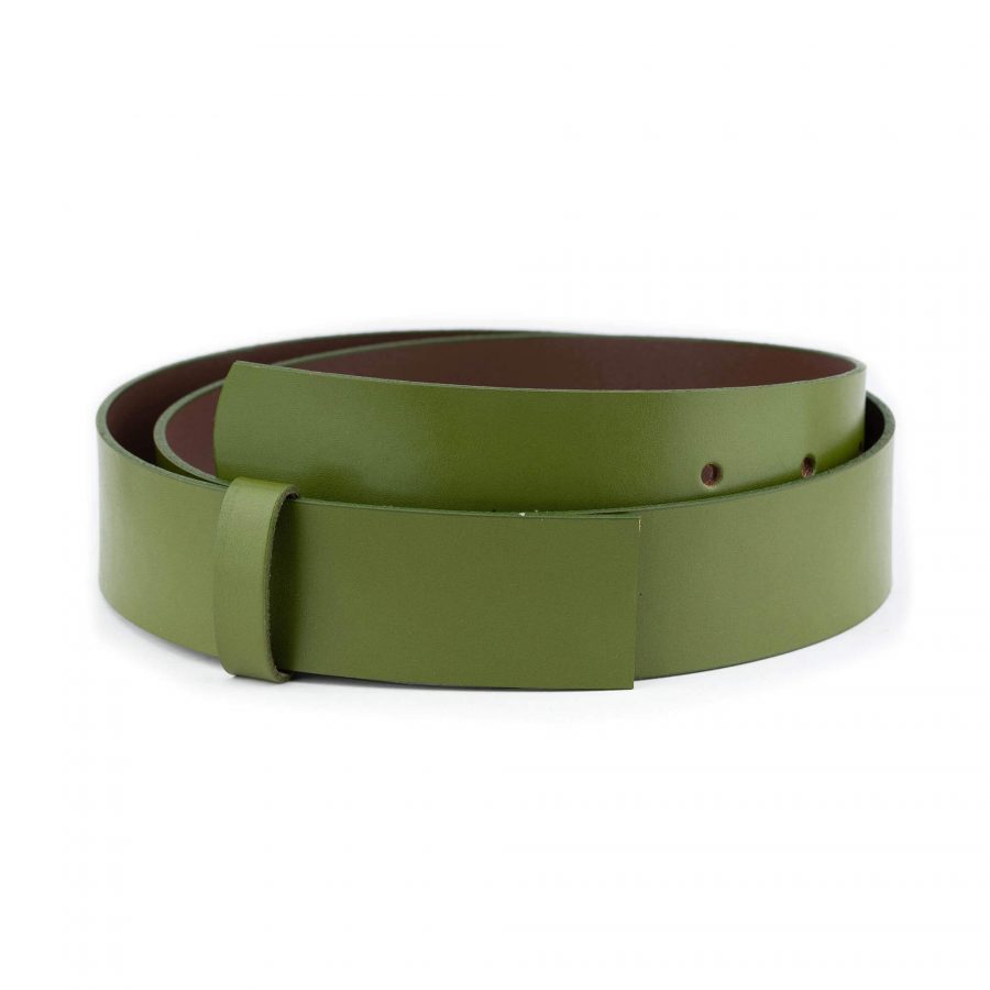 olive green belt strap replacement real leather 1 1 2 inch 1