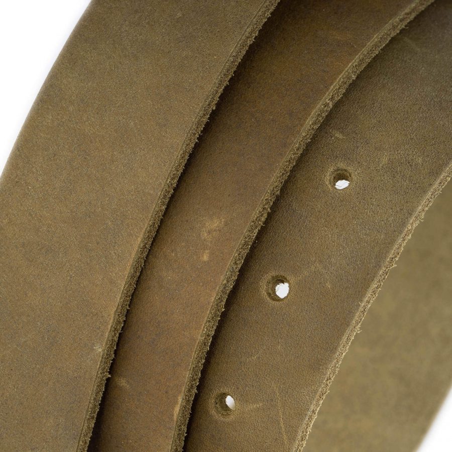 olive green crazy horse leather belt strap 3 5 cm 4