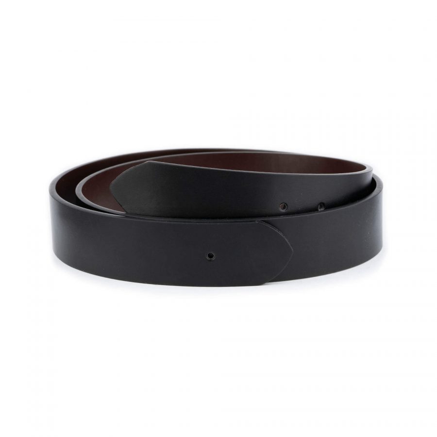 reversible vegan leather belt strap black brown 35 mm 1