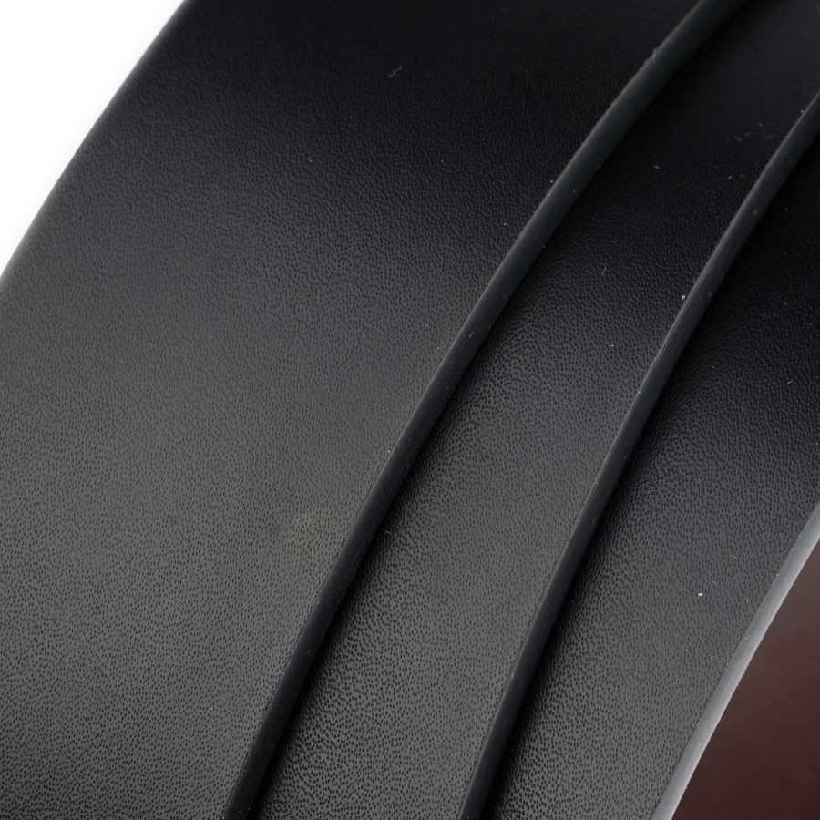 reversible vegan leather belt strap black brown 35 mm 4