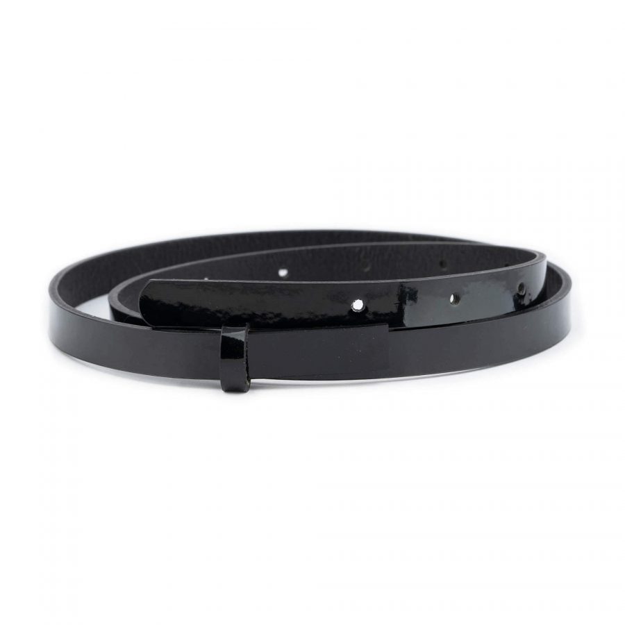 skinny black patent leather belt strap replacement 15 mm 1