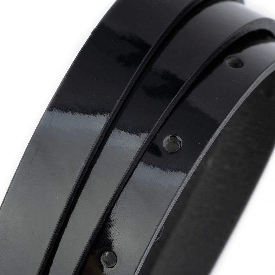 skinny black patent leather belt strap replacement 15 mm 4