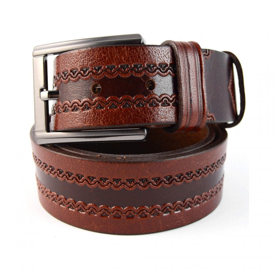 stylish mens belts brown real leather 351072 1