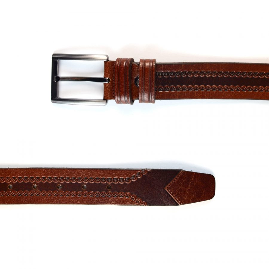 stylish mens belts brown real leather 351072 2