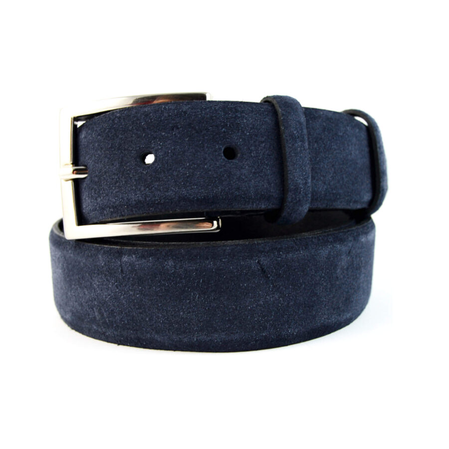 Buy Stylish Mens Belts Blue Suede Leather