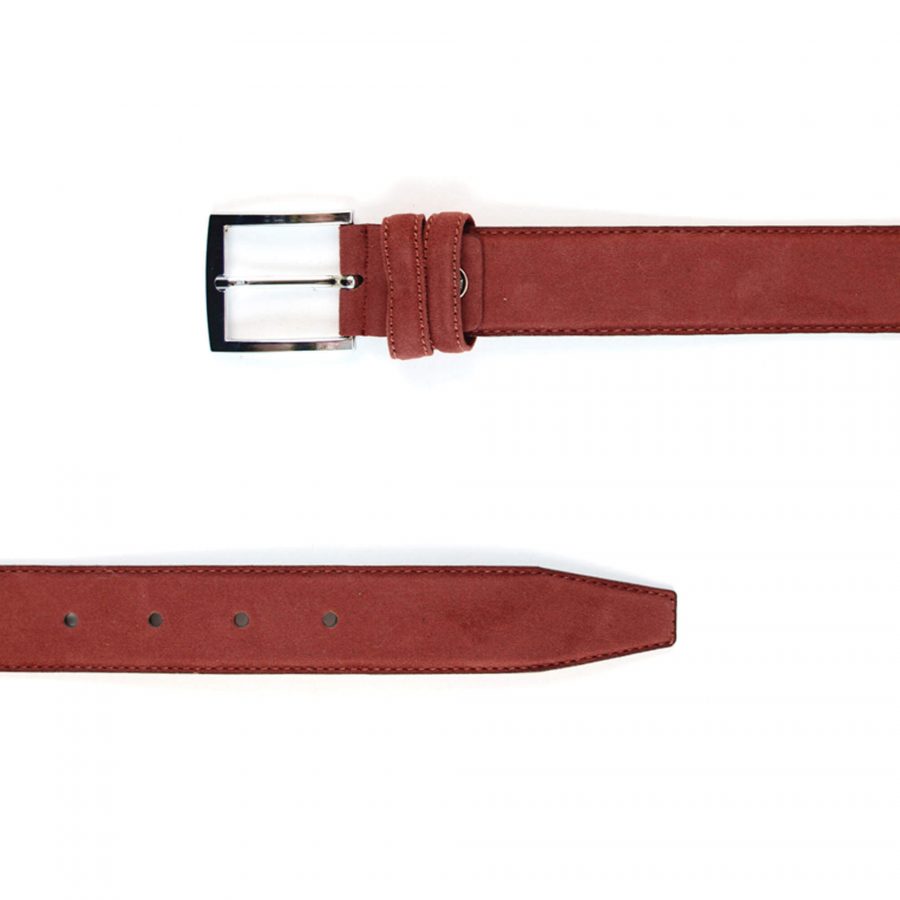 suede burgundy belt for men real leather 351046 2