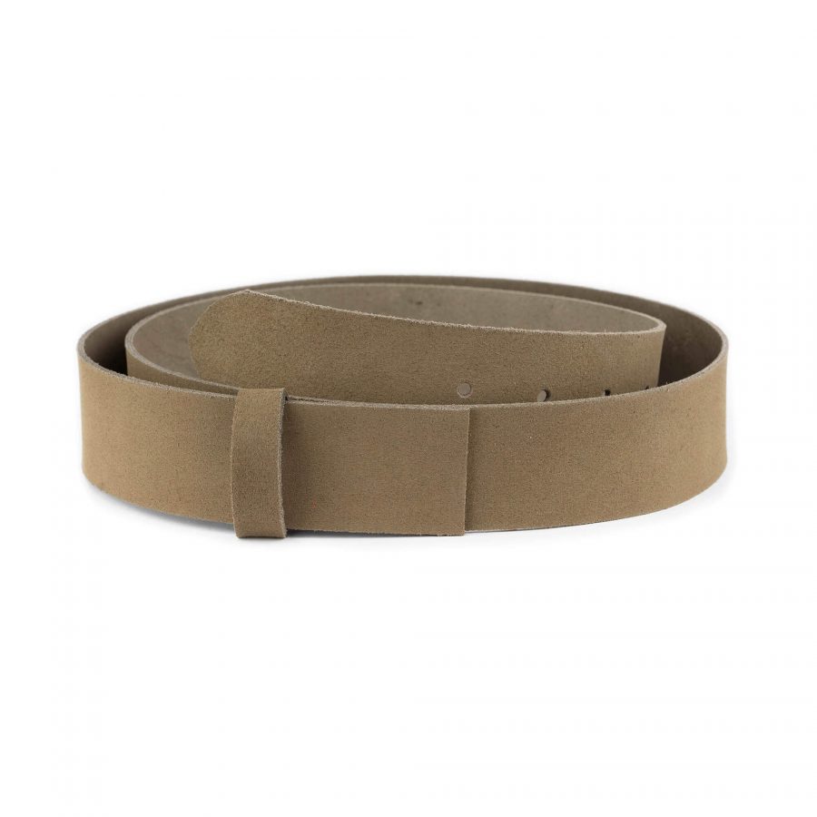 wide olive green suede leather strap for belts 4 0 cm 1