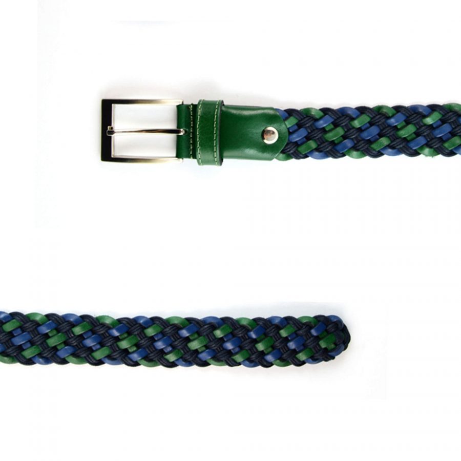 woven summer belts for shorts green blue leather 351018 2