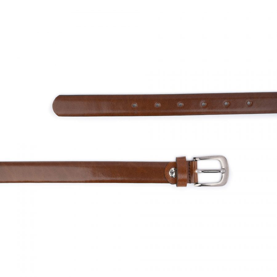 mens cognac belt 1 inch genuine leather 2