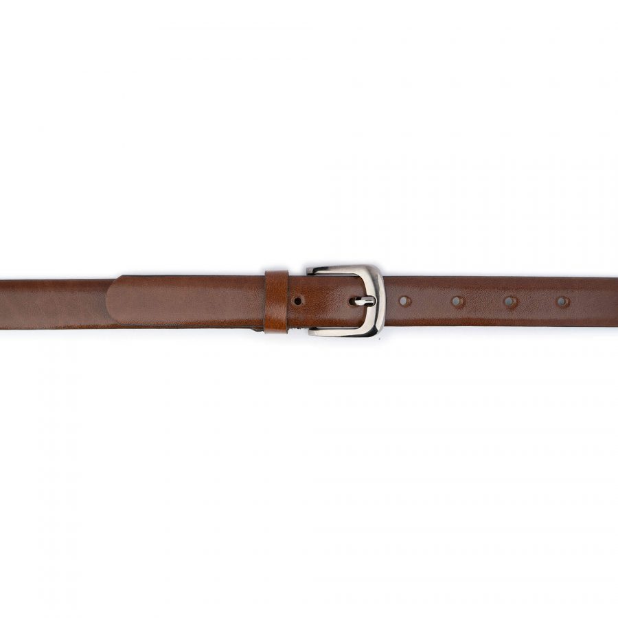mens cognac belt 1 inch genuine leather 3